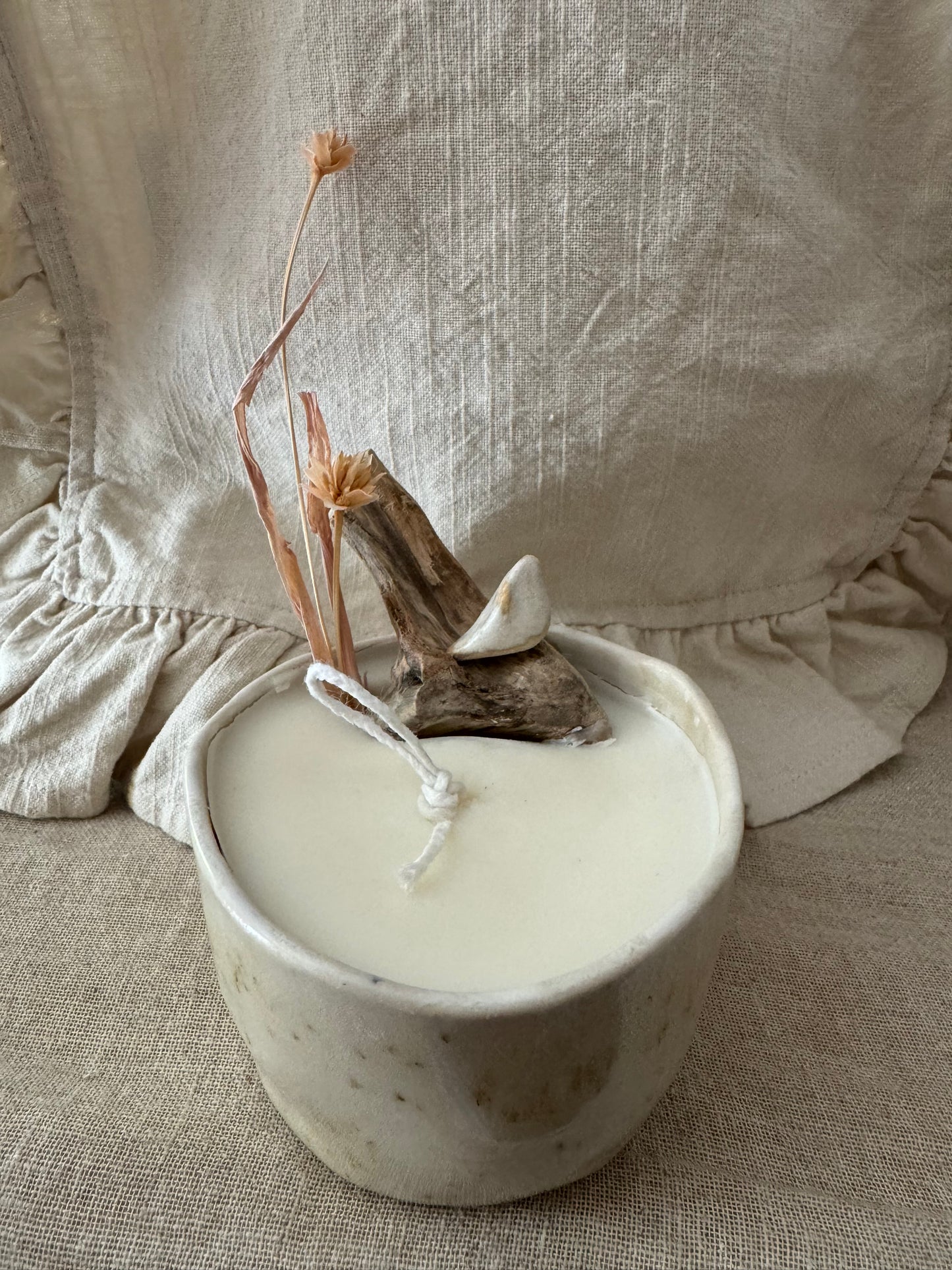 Pinch pot bird candle